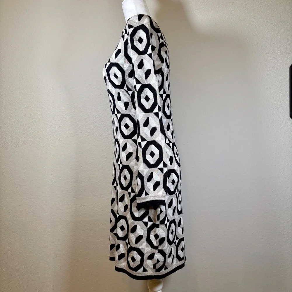 Boden Geometric Long Sleeve Sweater Dress Size 6 - Picture 2 of 9